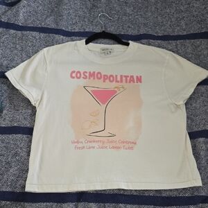 Wildfox Cosmopolitan Cocktail Graphic Tee - Pink & Cream